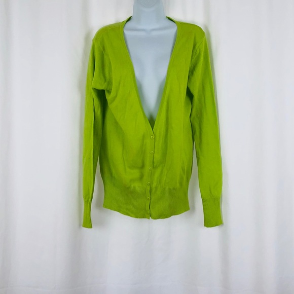 BONGO Sweaters - Bongo Cotton button front cardigan sweater L